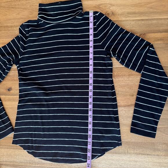 Gap Ribbed Striped Turtleneck Top Black Size Small - Picture 10 of 16